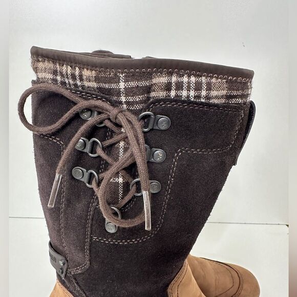 Allrounder by Mephisto Waterproof Hiking Boots Tall Leather Plaid Size 8 - Picture 8 of 12